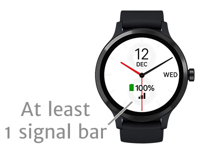 Watch face showing signal bar indicator