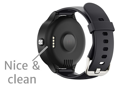 Back of watch showing brass discs that should be clean