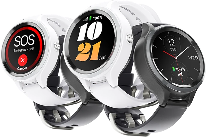 LiveLife Watch with sos calling, digital and analog watch faces and fall detection.