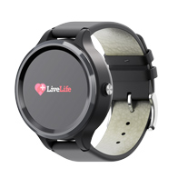 LiveLife Black watch with Brown Leather Bands