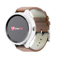 LiveLife Black watch with Brown Leather Bands