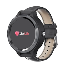 LiveLife Black watch with Brown Leather Bands