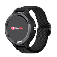 LiveLife Black watch with Black Flexible Knit Bands