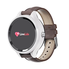 LiveLife Black watch with Brown Leather Bands