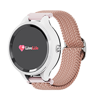LiveLife Black watch with Blush Flexible Knit Bands