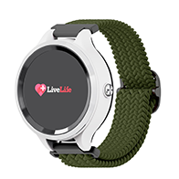 LiveLife Black watch with Green Flexible Knit Bands