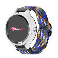 LiveLife Black watch with Multicolour Flexible Knit Bands