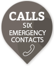 Calls upto 6 emergency contacts