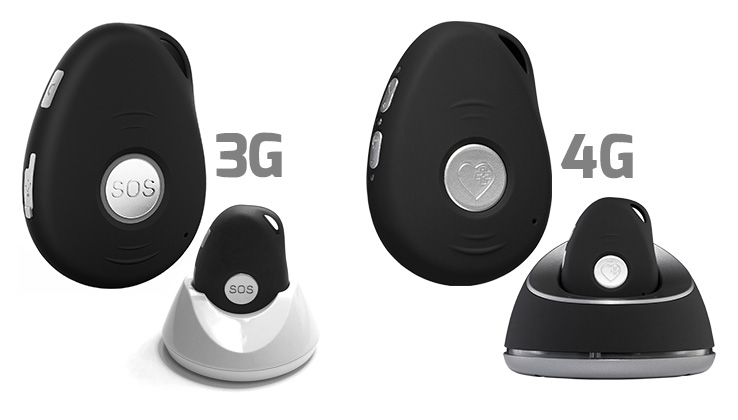 Images of 3G and 4G medical alarm showing the differences