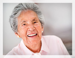 elderly Australian lady looking at the camera